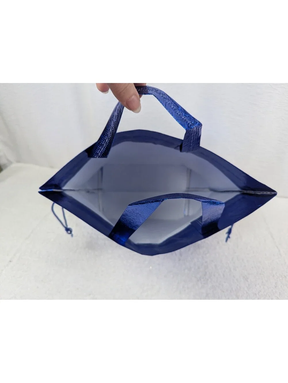 Canvas Type Draw Strip Gift Bags With Handles - 13 in x 10 in x 5 in - 24 Bags